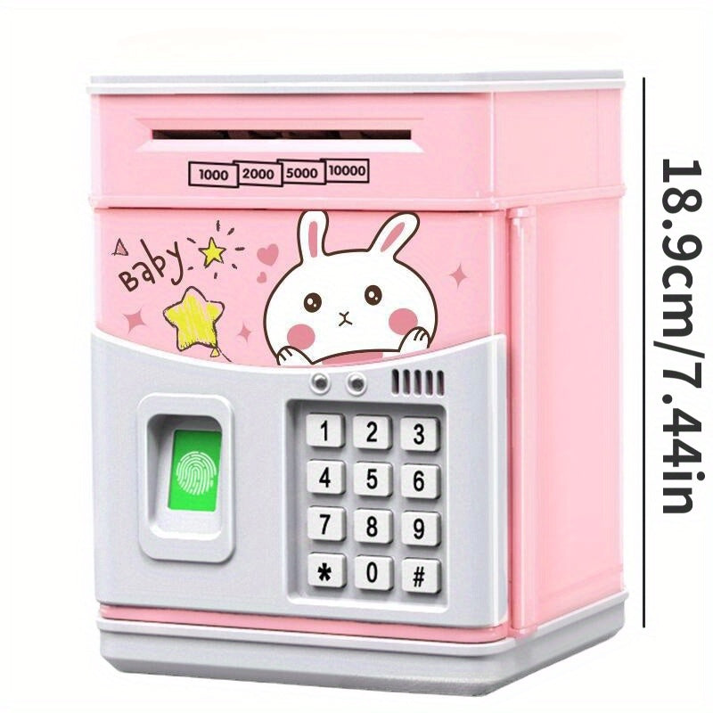 Fingerprint Piggy Bank – Music ATM Toy with Auto Money Roll & Password Lock