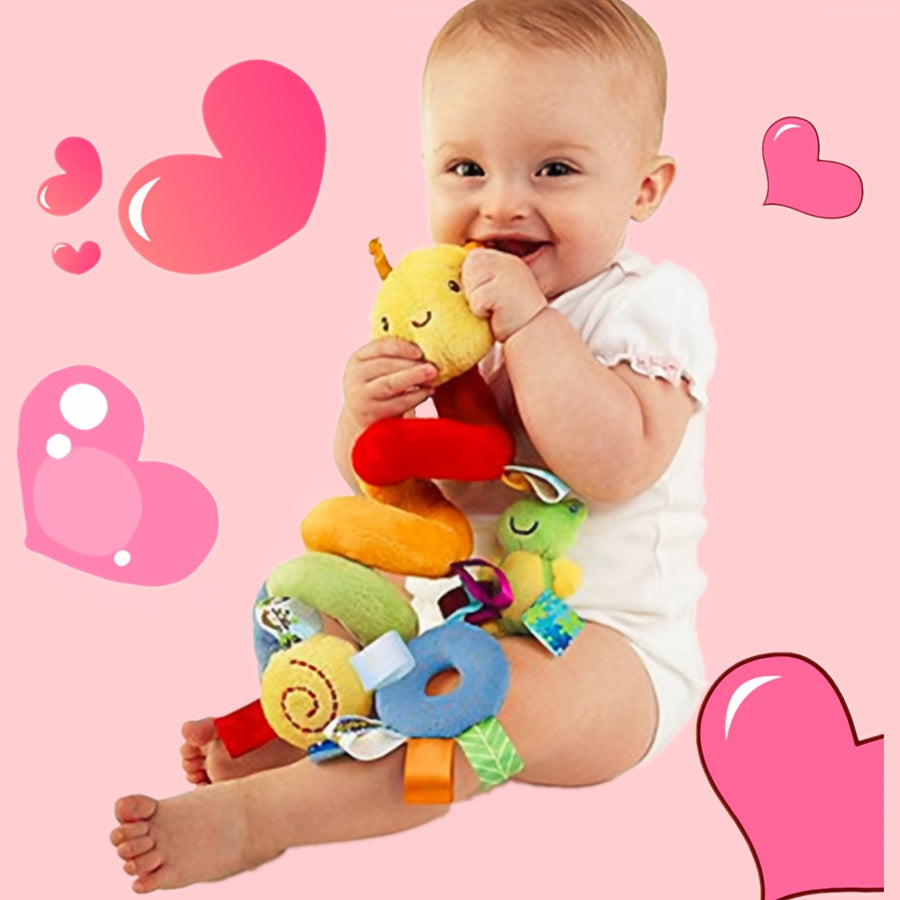 Spiral Plush Hanging Toy – Colorful Baby Crib & Stroller Pendant with Bell (Color Random), Holiday Gift