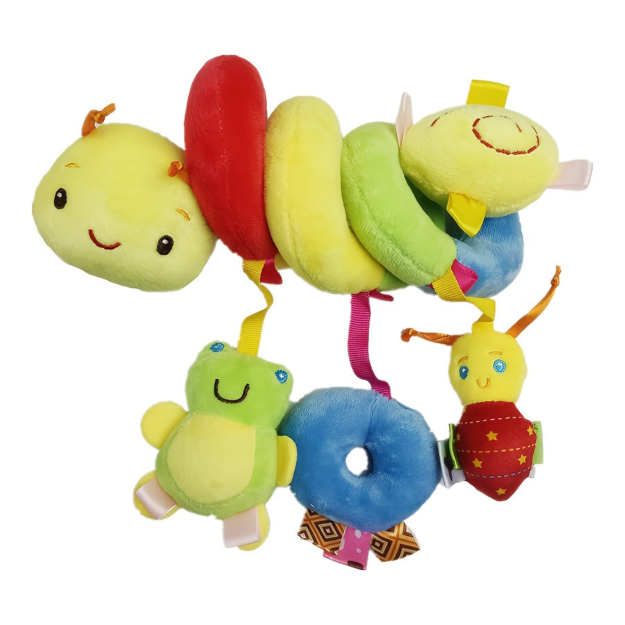 Spiral Plush Hanging Toy – Colorful Baby Crib & Stroller Pendant with Bell (Color Random), Holiday Gift