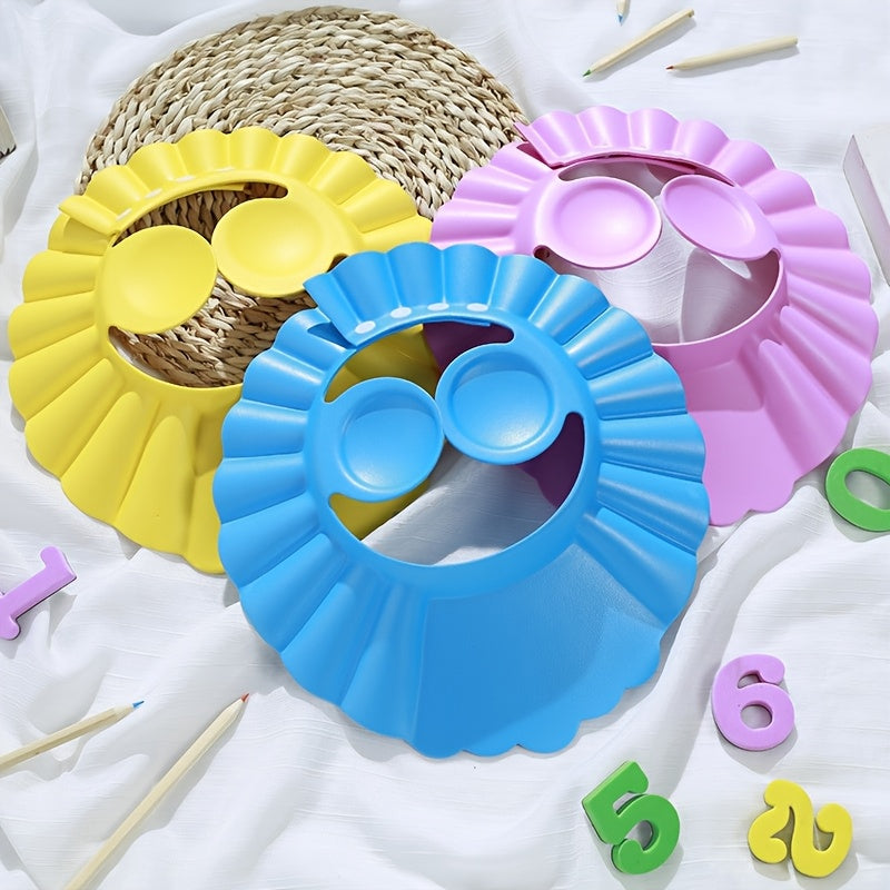 1pc Adjustable Blue Shampoo Cap for Kids – Thick, Ear-Protecting Shower Hat