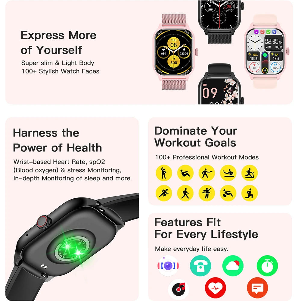 LEMFO LT10 – 2024 Smartwatch with Call, Music & Fitness Features