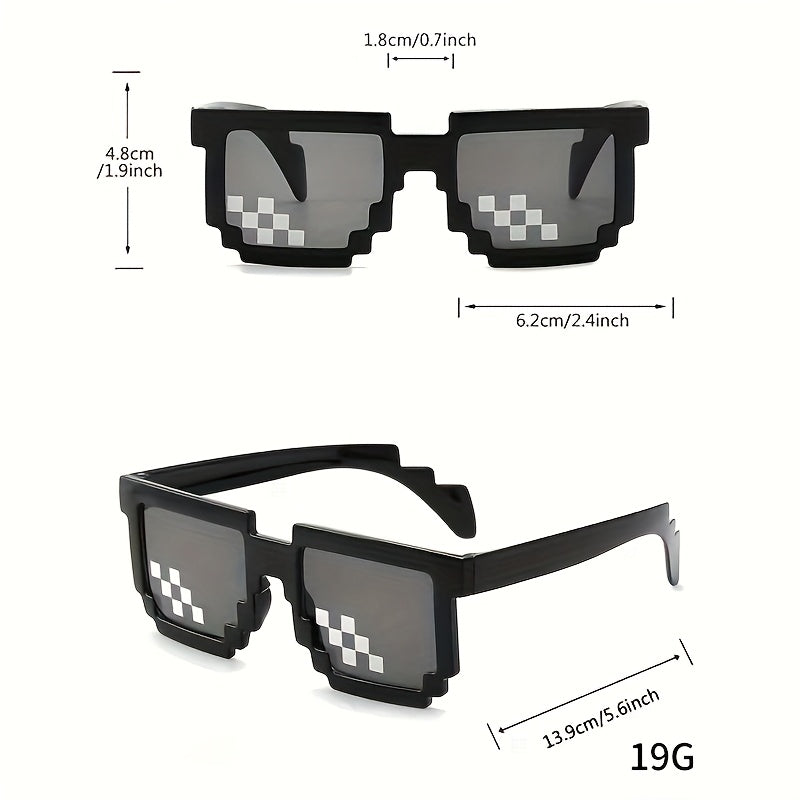 Pixelated Checkmark Glasses – Cool Party Eyewear for Kids
