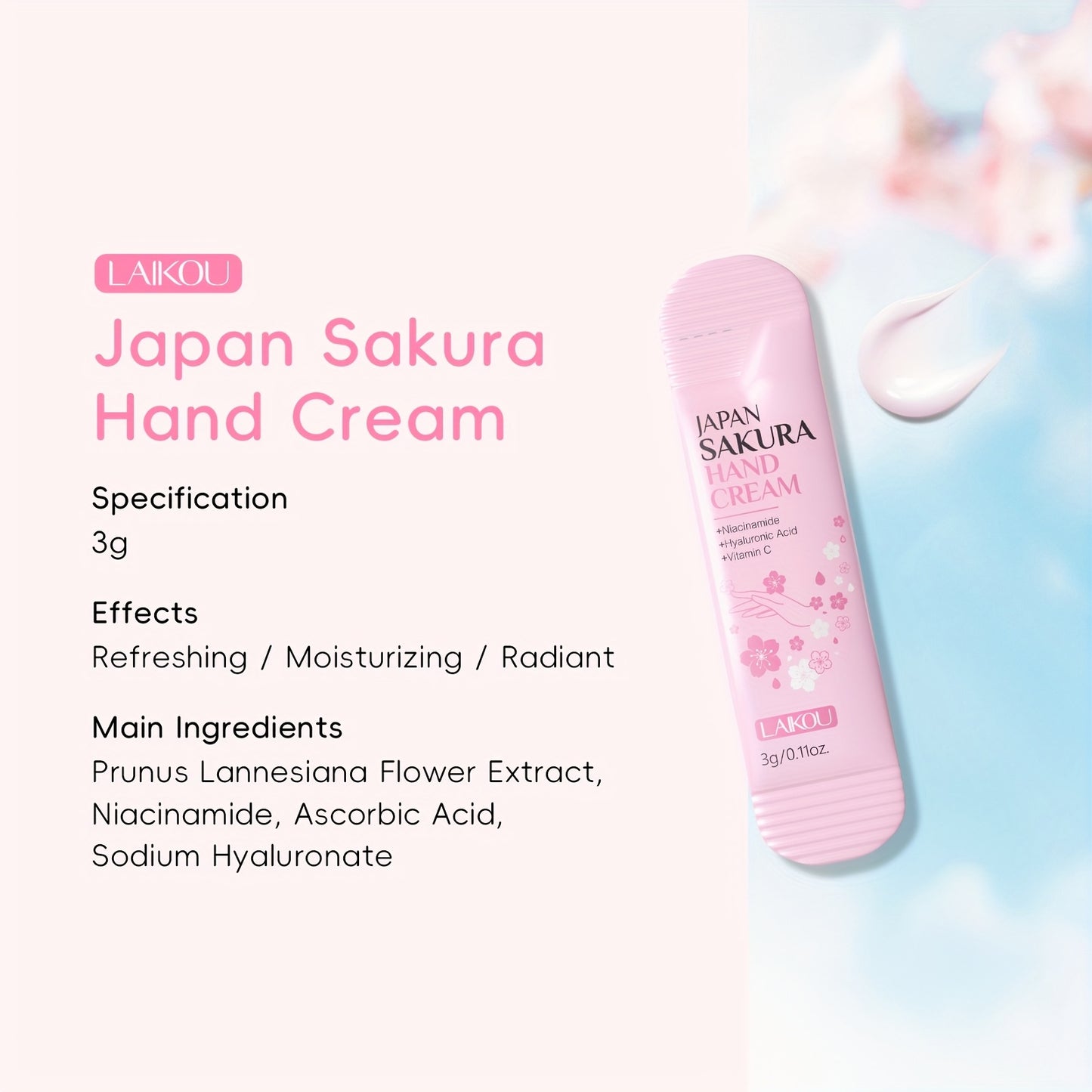 LAIKOU Sakura Hand Cream (20pcs) – Moisturizing & Travel-Friendly Gift Set