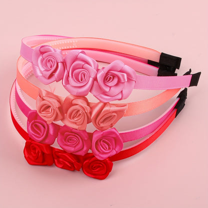 4pcs Fabric Flower Headbands – Cute, Versatile Hair Accessories