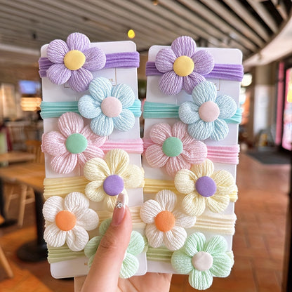 6–20pcs Flower Bow Hair Ties – Cute Elastic Bands for Girls & Women