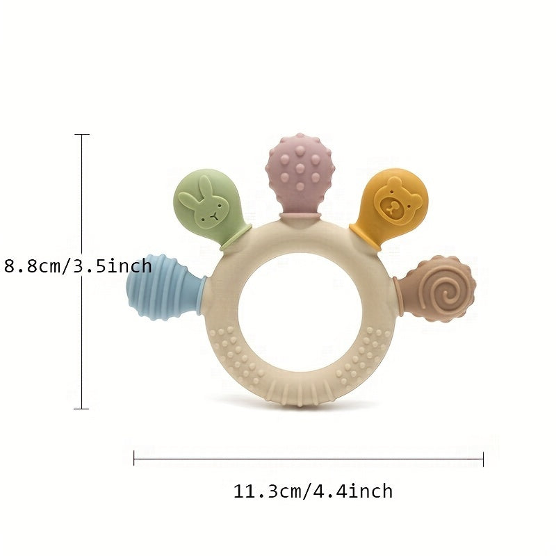 Baby Silicone Teether Rings – Soft, Safe & Cute for Boys & Girls Or even snappier