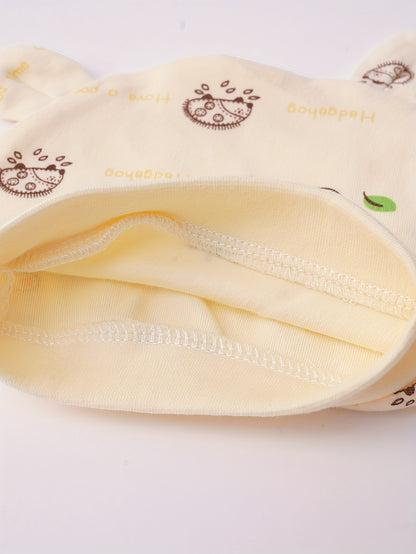 Newborn 5pcs Outfit Set – Cotton Clothes with Bear Hat & Bib (0–3 Months)