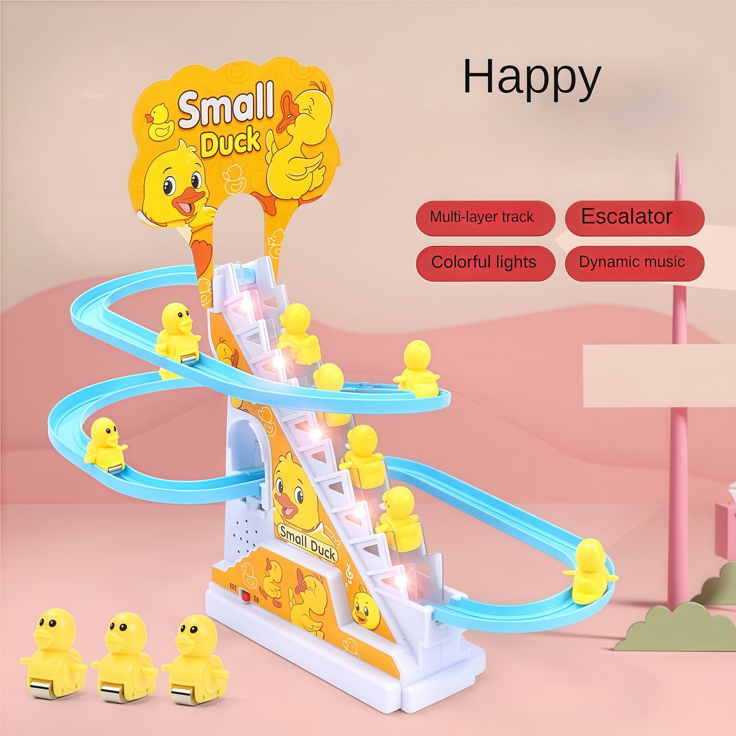 6 Ducklings Climbing Toy – Electric Slide with Lights & Music, Top Holiday Gift