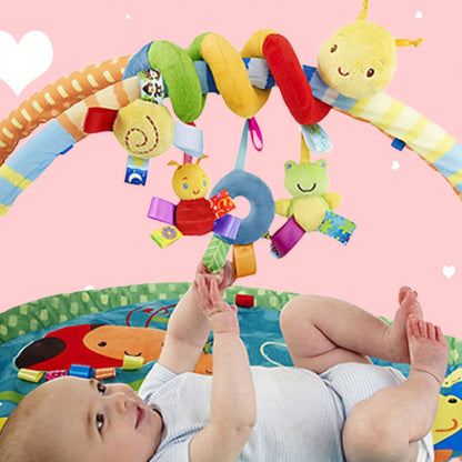 Spiral Plush Hanging Toy – Colorful Baby Crib & Stroller Pendant with Bell (Color Random), Holiday Gift