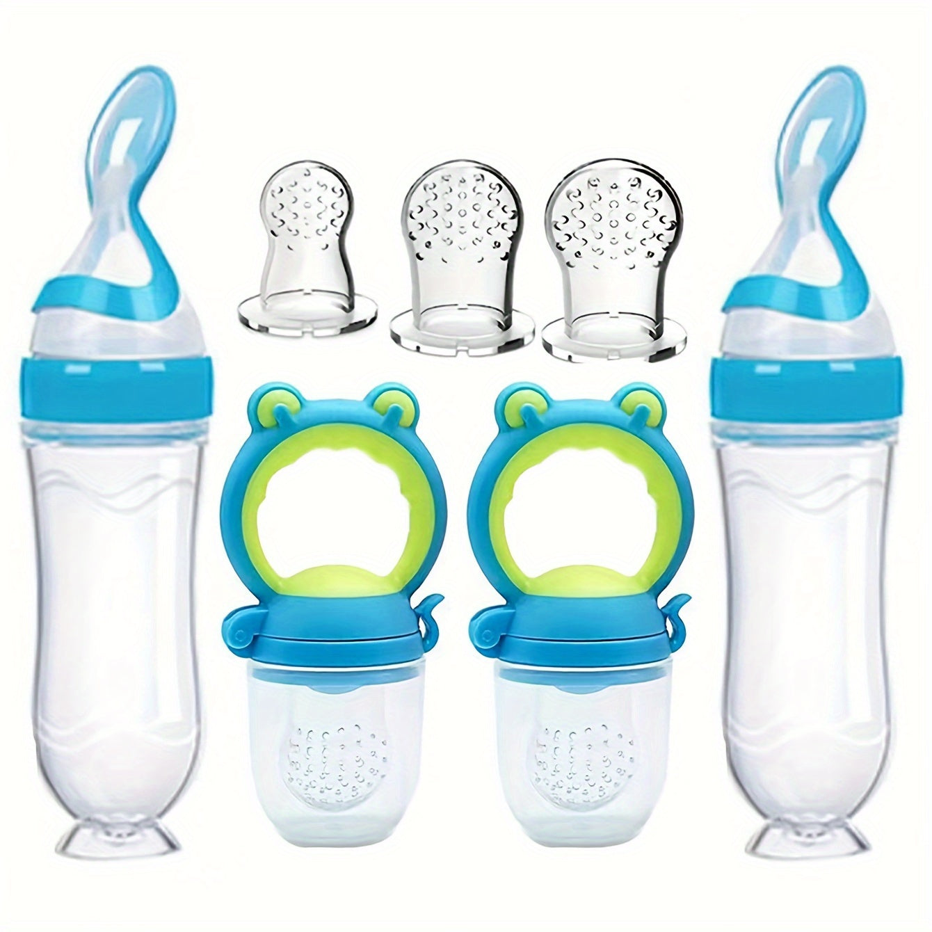 🍼 7pcs Baby Feeding Kit – Bottles, Spoons, Pacifiers & Nipple
