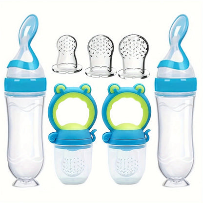 🍼 7pcs Baby Feeding Kit – Bottles, Spoons, Pacifiers & Nipple