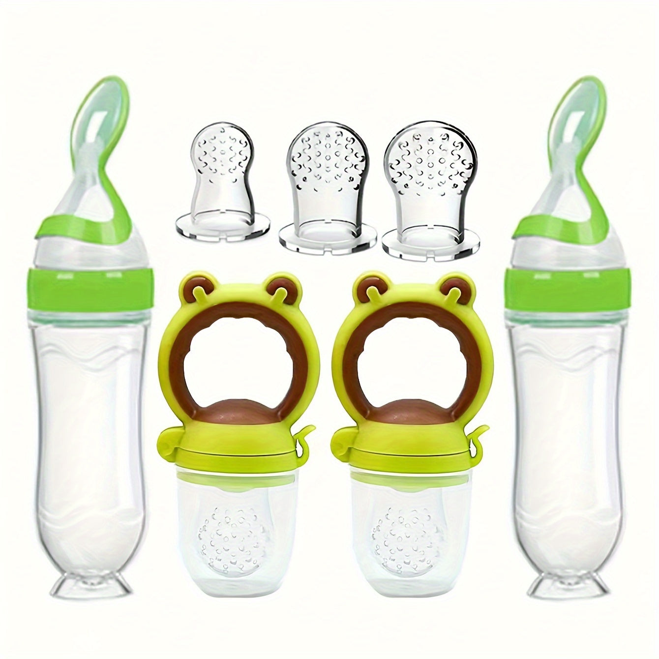 🍼 7pcs Baby Feeding Kit – Bottles, Spoons, Pacifiers & Nipple