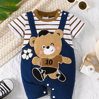 Newborn Boys' Onesie – Bear Football Embroidery