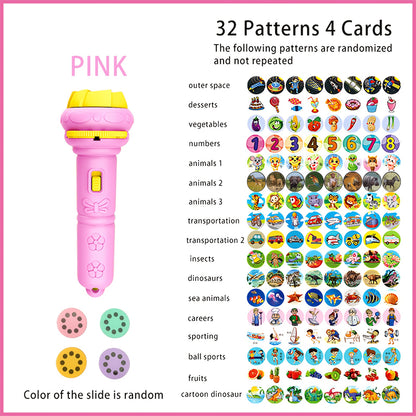Projection Flashlight Toy – 32 Patterns with Animals, Dinosaurs & More