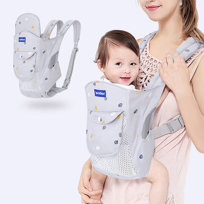 LattBy Baby Carrier – Front & Back Sling with Secure Buckle, Gray/Pink/Blue