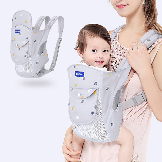 LattBy Baby Carrier – Front & Back Sling with Secure Buckle, Gray/Pink/Blue