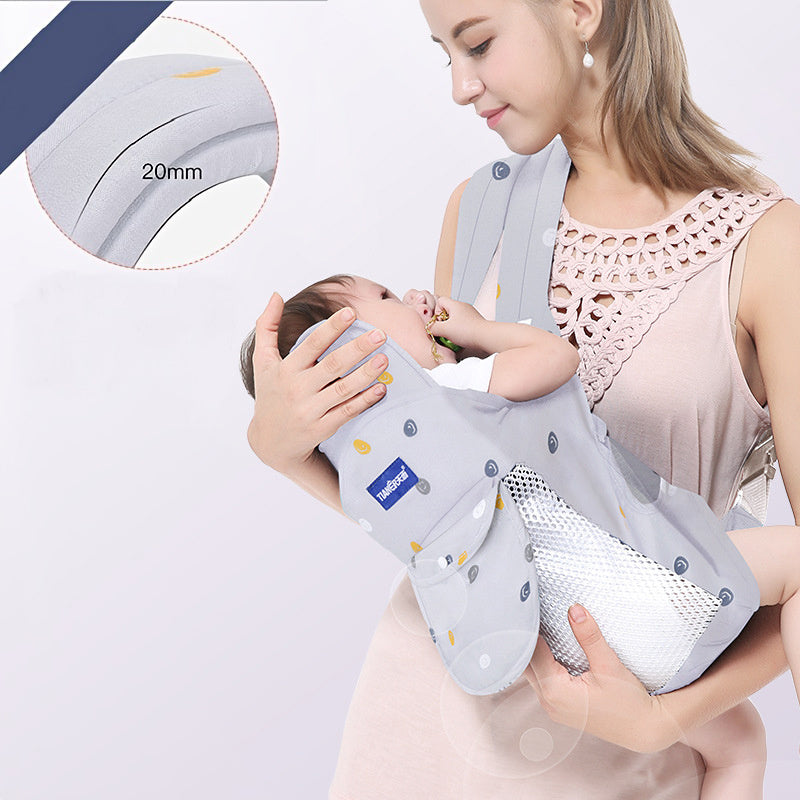 LattBy Baby Carrier – Front & Back Sling with Secure Buckle, Gray/Pink/Blue