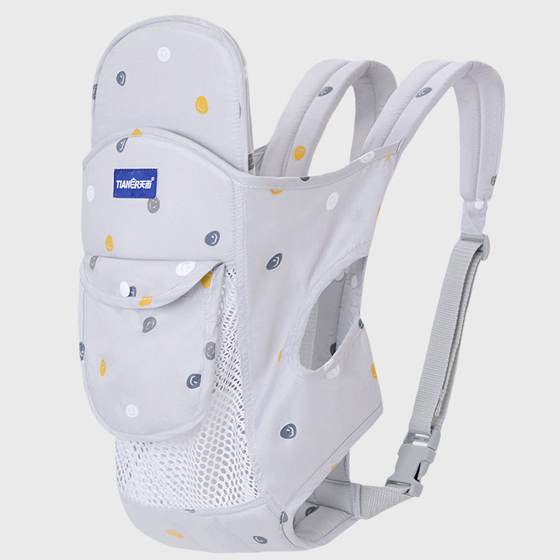 LattBy Baby Carrier – Front & Back Sling with Secure Buckle, Gray/Pink/Blue