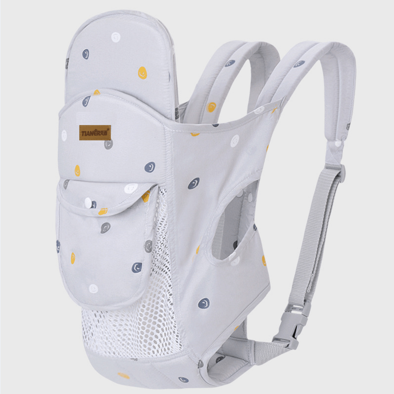 LattBy Baby Carrier – Front & Back Sling with Secure Buckle, Gray/Pink/Blue