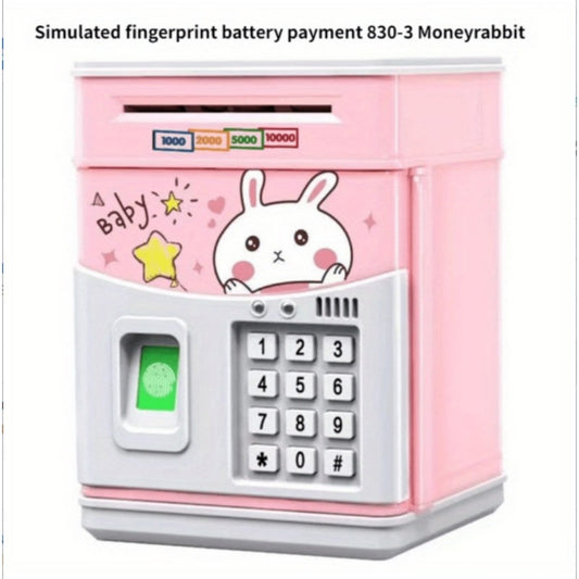 Fingerprint Piggy Bank – Music ATM Toy with Auto Money Roll & Password Lock