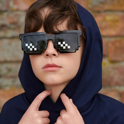 Pixelated Checkmark Glasses – Cool Party Eyewear for Kids