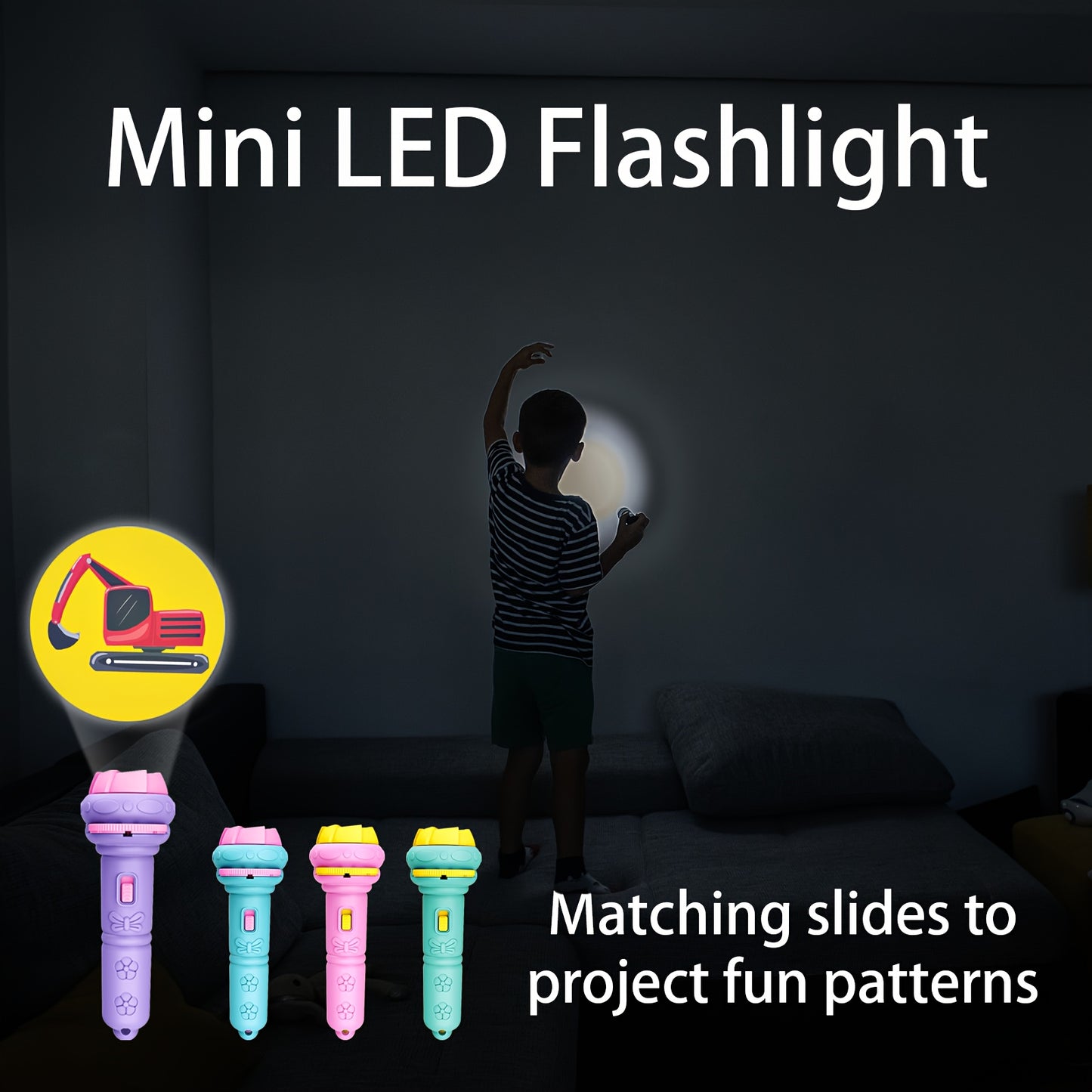 Projection Flashlight Toy – 32 Patterns with Animals, Dinosaurs & More