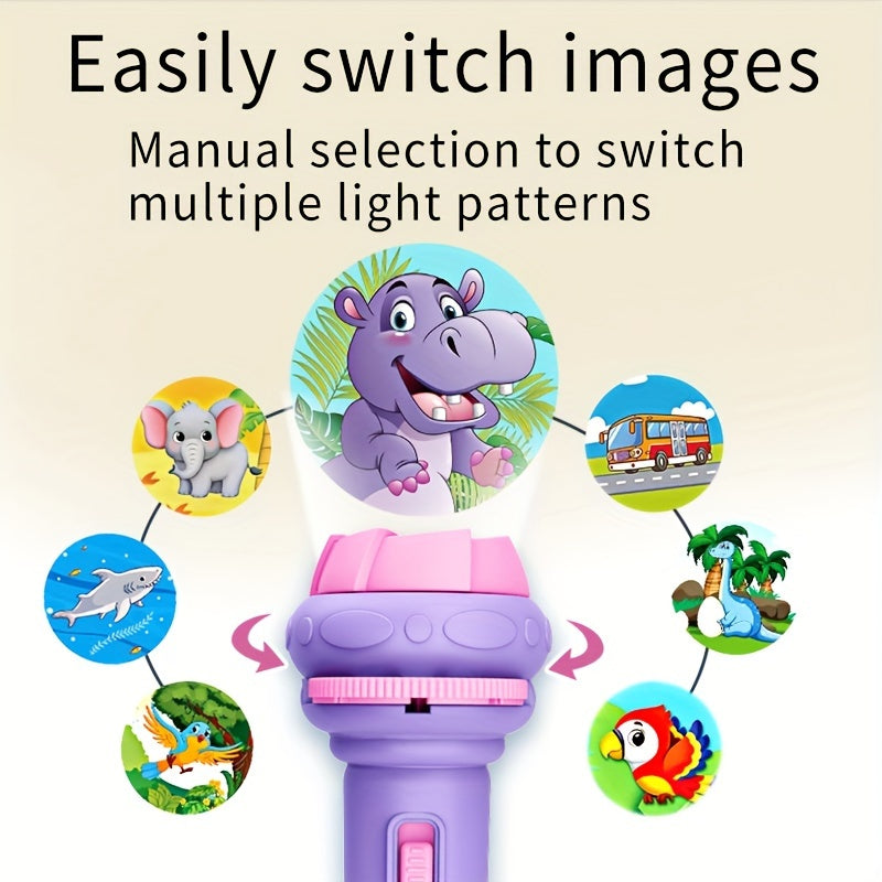 Projection Flashlight Toy – 32 Patterns with Animals, Dinosaurs & More