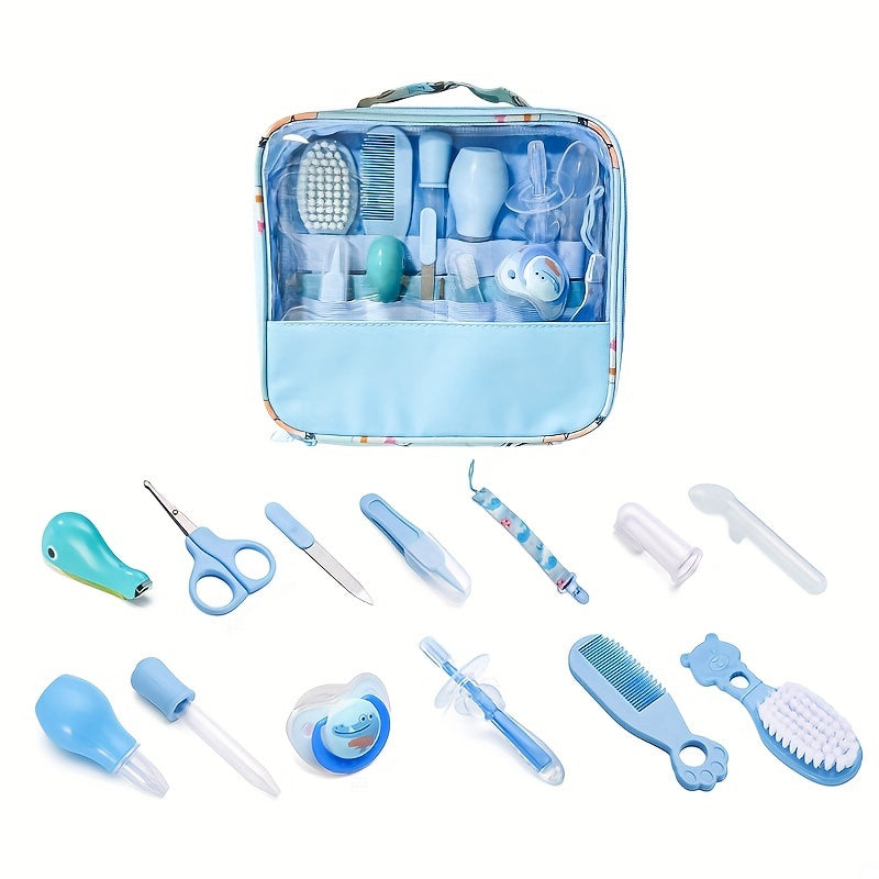 UNICHERRY 13pcs Kids Grooming & Healthcare Kit – Pink/Blue, Portable & Gift-Ready