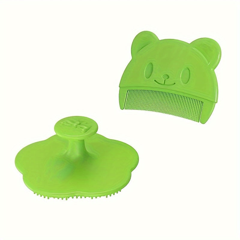 2pcs Baby Grooming Kit – Soft Silicone Brush & Gentle Comb (0–3Y)