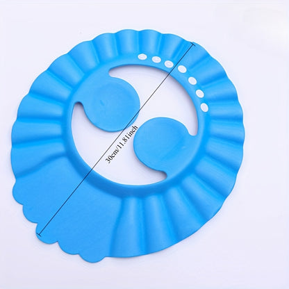 1pc Adjustable Blue Shampoo Cap for Kids – Thick, Ear-Protecting Shower Hat