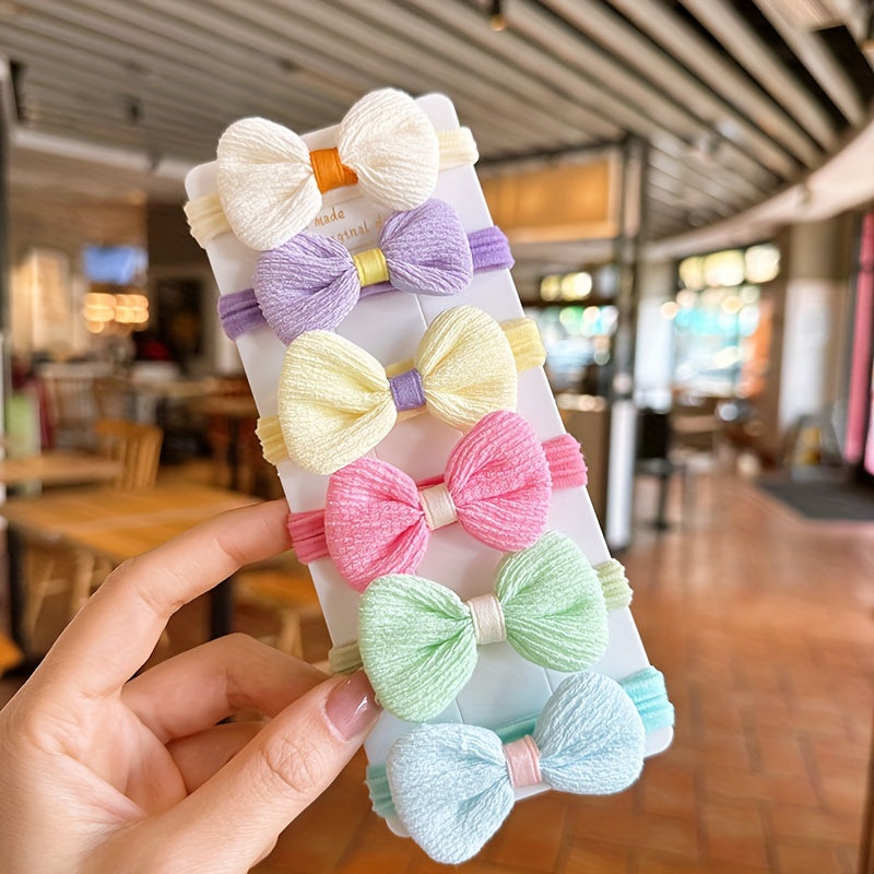 6–20pcs Flower Bow Hair Ties – Cute Elastic Bands for Girls & Women