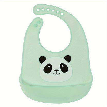 🐼 Cute Panda Silicone Bib – Waterproof, Adjustable, Dishwasher Safe (6M–6Y)