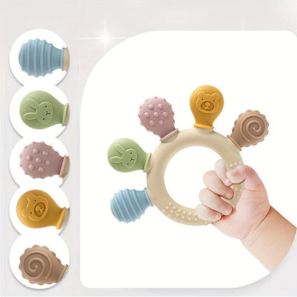 Baby Silicone Teether Rings – Soft, Safe & Cute for Boys & Girls Or even snappier