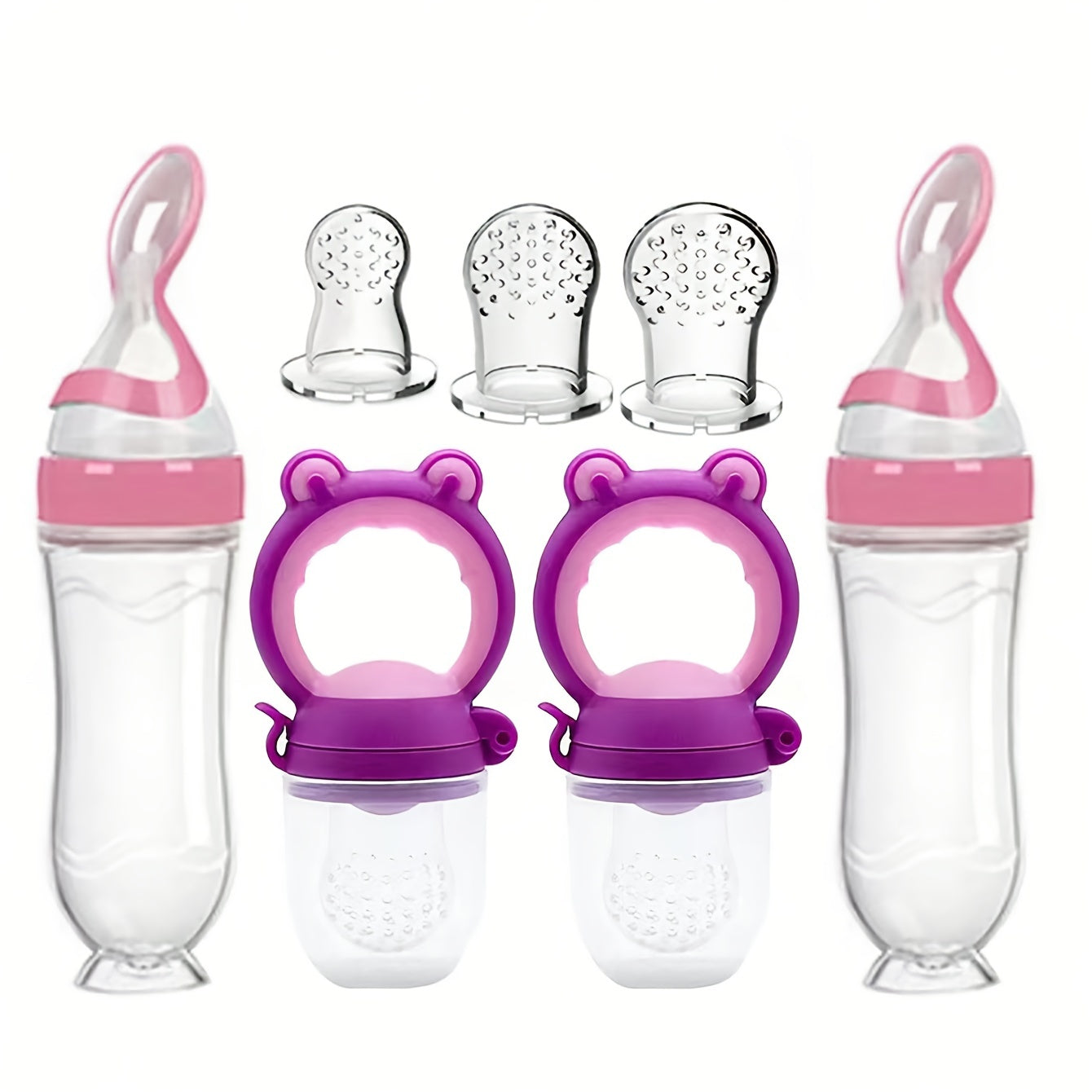 🍼 7pcs Baby Feeding Kit – Bottles, Spoons, Pacifiers & Nipple