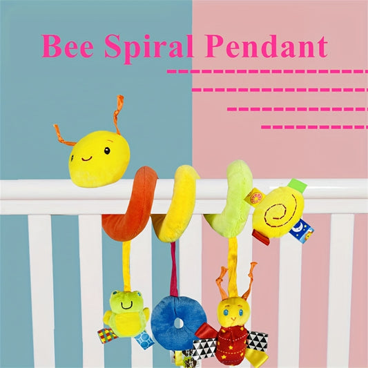 Spiral Plush Hanging Toy – Colorful Baby Crib & Stroller Pendant with Bell (Color Random), Holiday Gift