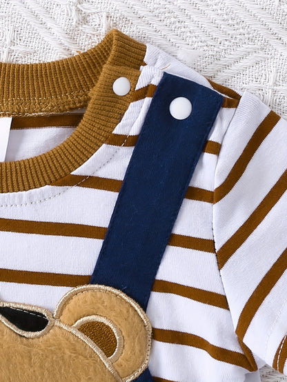 Newborn Boys' Onesie – Bear Football Embroidery