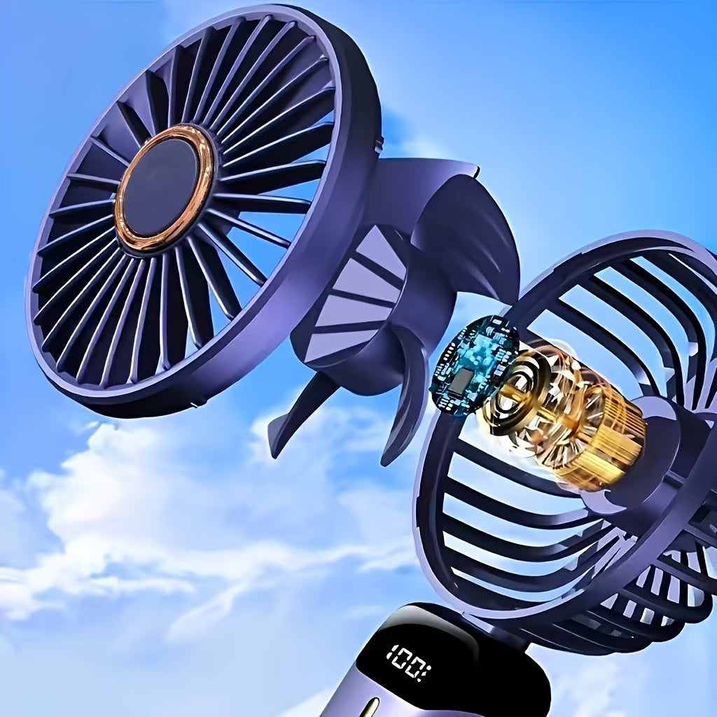 USB Mini Fan – 5 Speeds, LED Display, Compact & Travel-Ready
