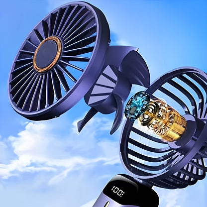 USB Mini Fan – 5 Speeds, LED Display, Compact & Travel-Ready