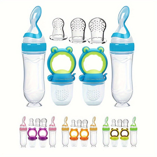 🍼 7pcs Baby Feeding Kit – Bottles, Spoons, Pacifiers & Nipple