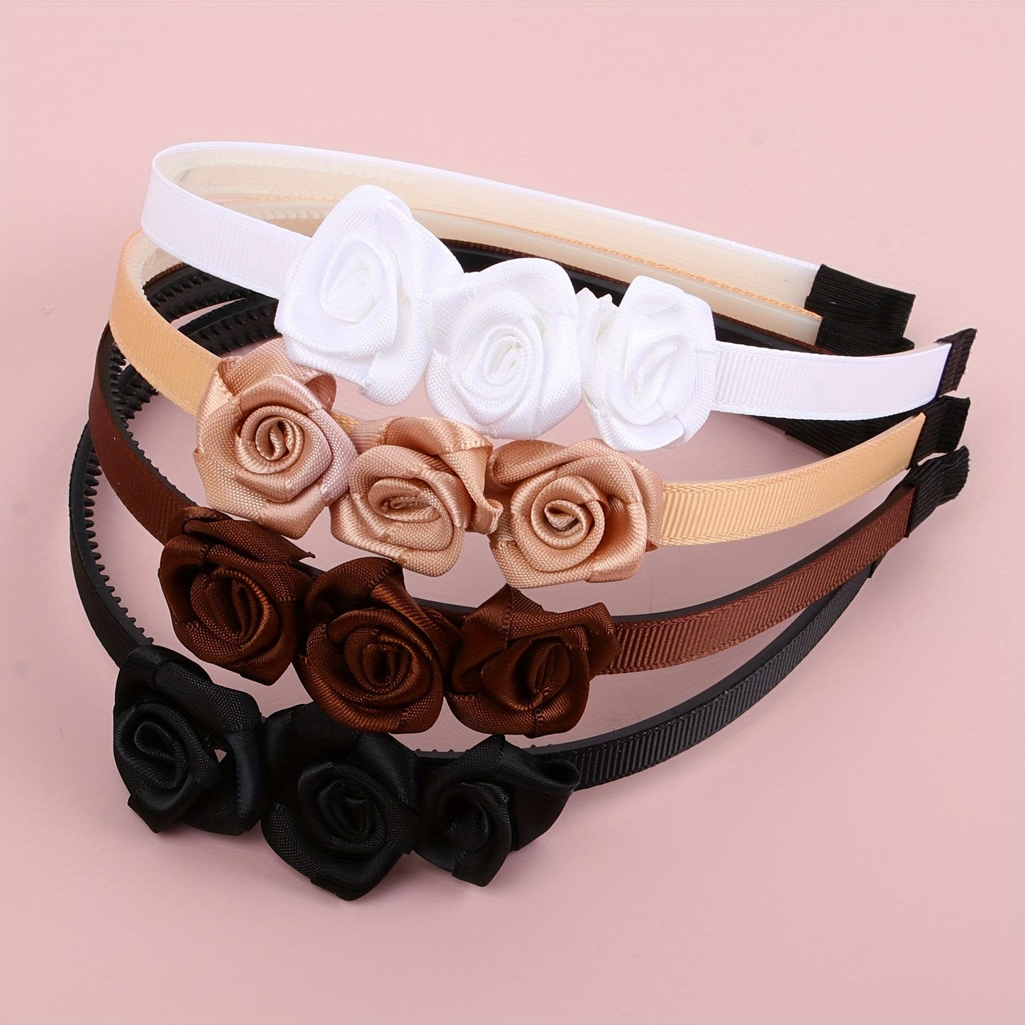 4pcs Fabric Flower Headbands – Cute, Versatile Hair Accessories