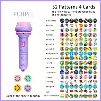 Projection Flashlight Toy – 32 Patterns with Animals, Dinosaurs & More