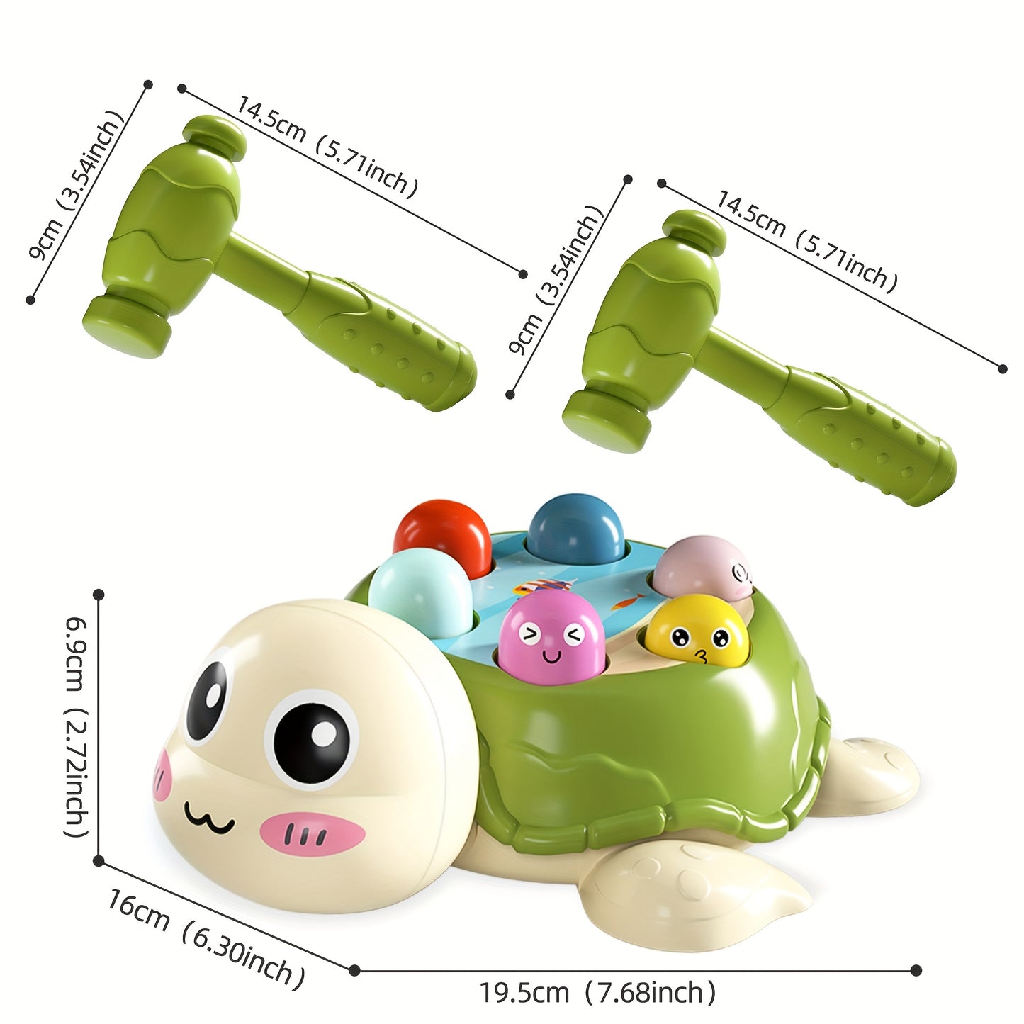 Interactive Turtle Hammer Game – 2-Player Educational Toy for Kids