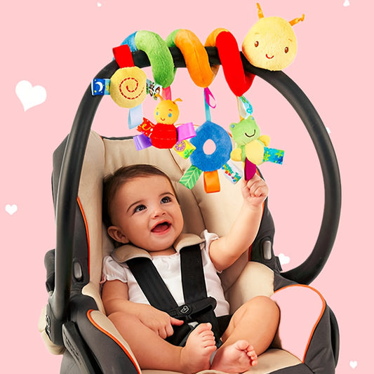 Spiral Plush Hanging Toy – Colorful Baby Crib & Stroller Pendant with Bell (Color Random), Holiday Gift