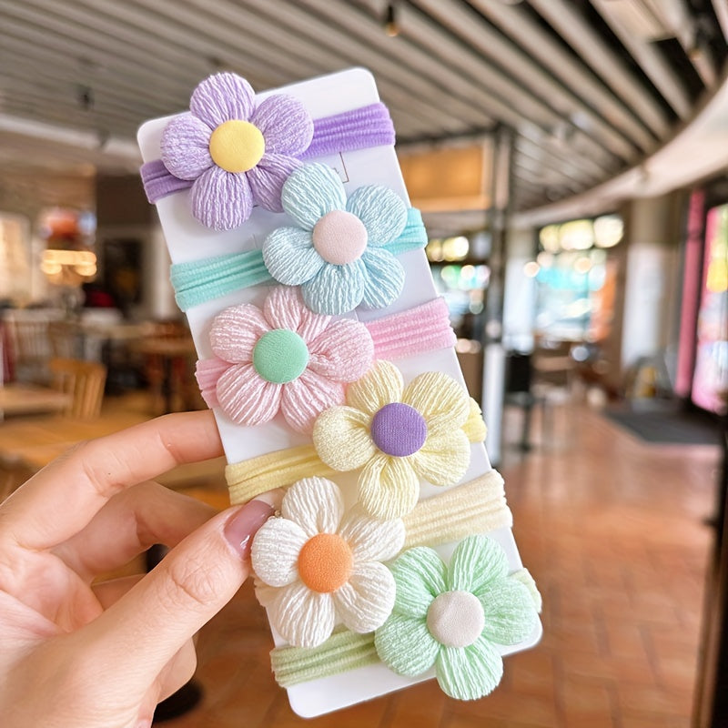 6–20pcs Flower Bow Hair Ties – Cute Elastic Bands for Girls & Women