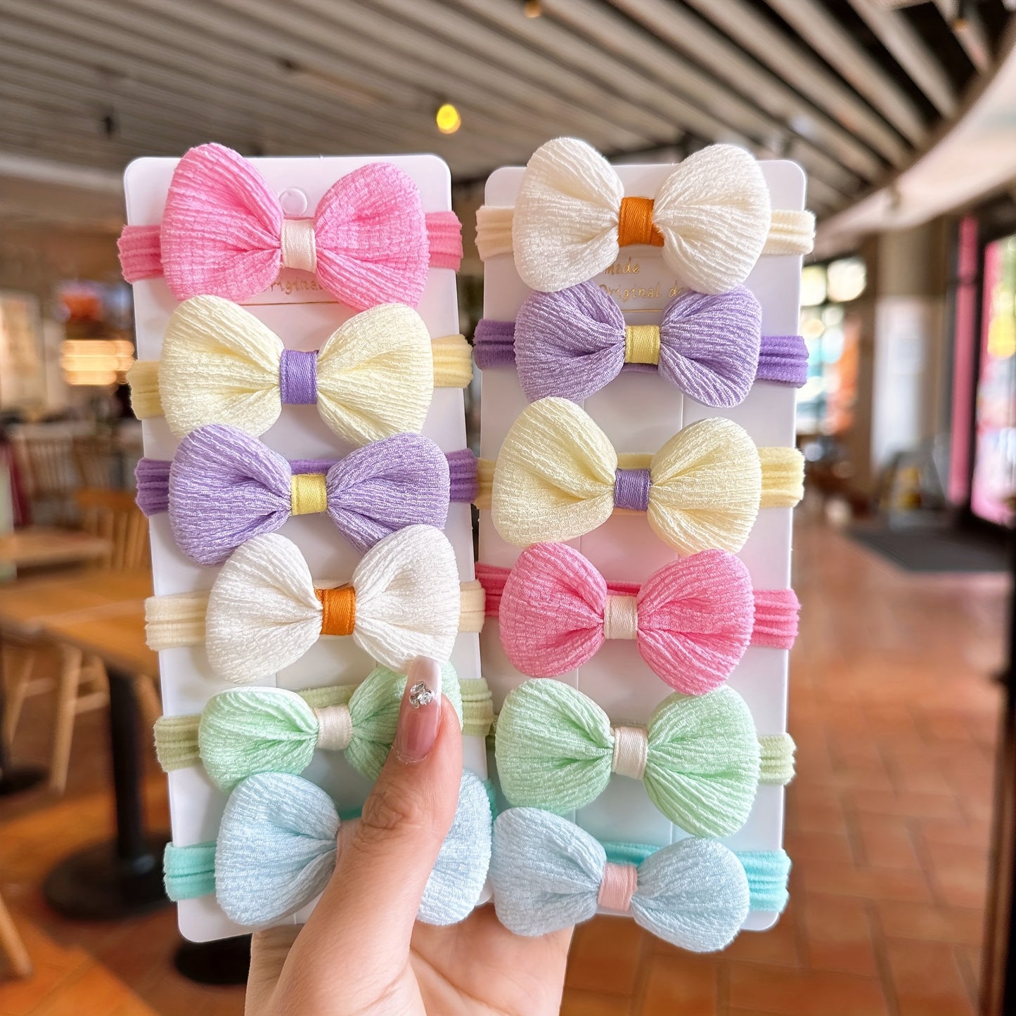 6–20pcs Flower Bow Hair Ties – Cute Elastic Bands for Girls & Women