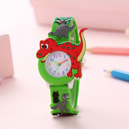 Cute Cartoon Dinosaur Tyrannosaurus Rex Silicone Strap Children's Watch, Ideal choice for Gifts