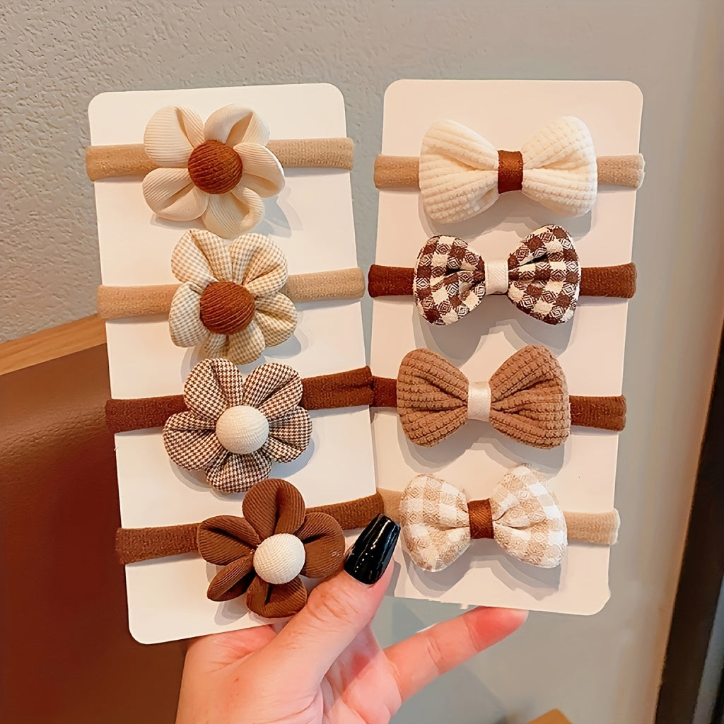6–20pcs Flower Bow Hair Ties – Cute Elastic Bands for Girls & Women