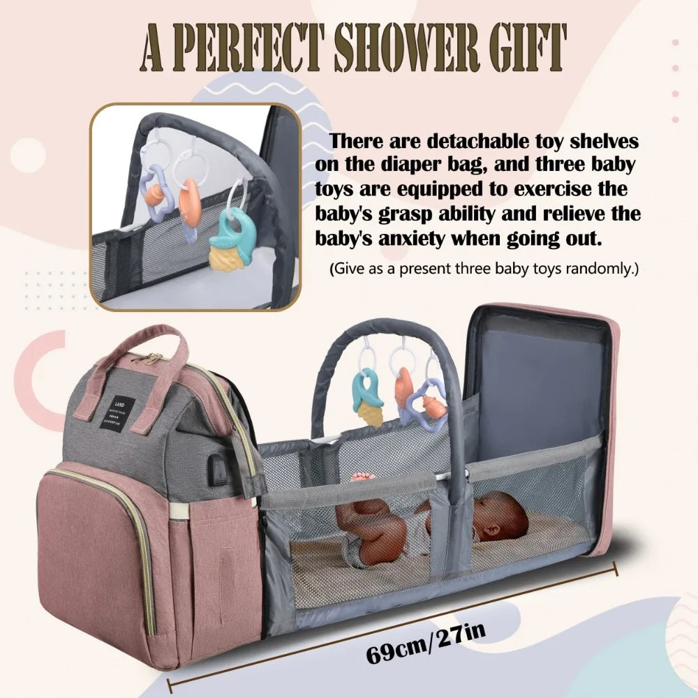 Portable Maternity Backpack – Travel Crib & Diaper Bag in One
