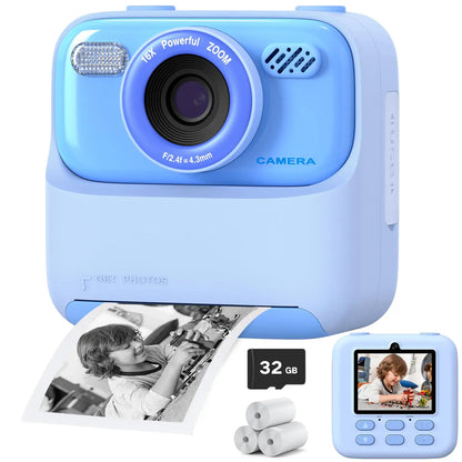 📸 Kids Instant Camera – 1080P HD Dual Lens with 32GB, Print & Selfie