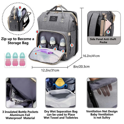 Portable Maternity Backpack – Travel Crib & Diaper Bag in One